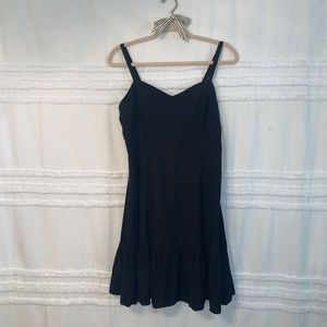 Black ruffle mini dress